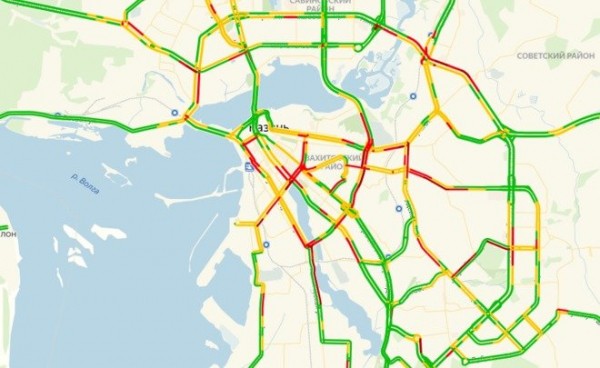 В Казани пробки достигли 9 баллов