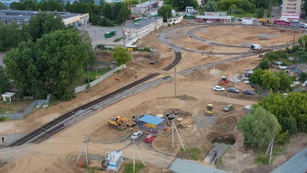 Трамвайные пути на втором этапе Большого Казанского кольца построены на 70% Трамвайные пути на втором этапе Большого Казанского кольца построены на 70%