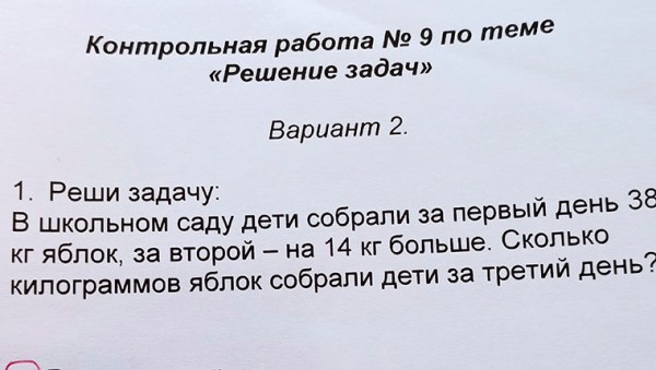 Татарстанец показал нерешаемую задачу по математике, которую задали его дочери во 2 классе
