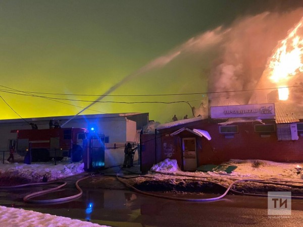 Два человека погибли на пожаре в доме с кафе и магазином в Татарстане (ФОТО, ВИДЕО)