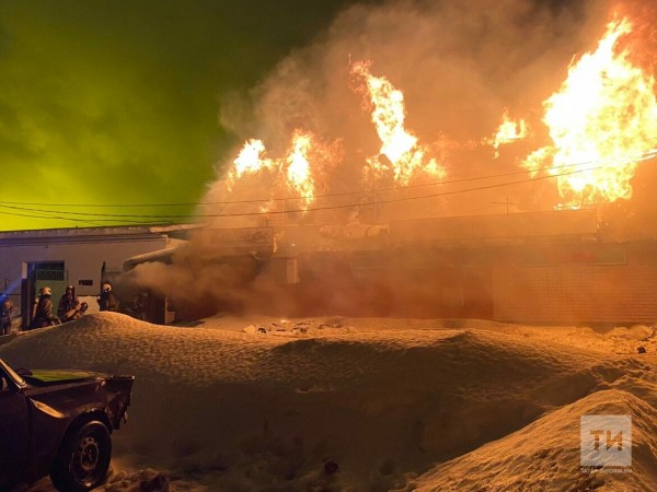 Два человека погибли на пожаре в доме с кафе и магазином в Татарстане (ФОТО, ВИДЕО)