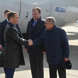 Дмитрий Медведев прибыл в Казань с однодневным рабочим визитом