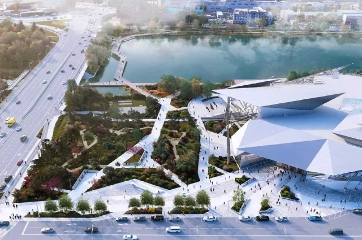 
        Парк у нового театра Камала в Казани благоустроен почти на четверть    