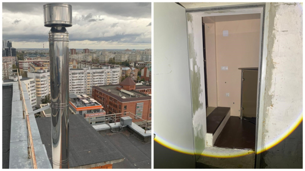 В Казани мужчина вывел трубу камина на крышу 15-этажки